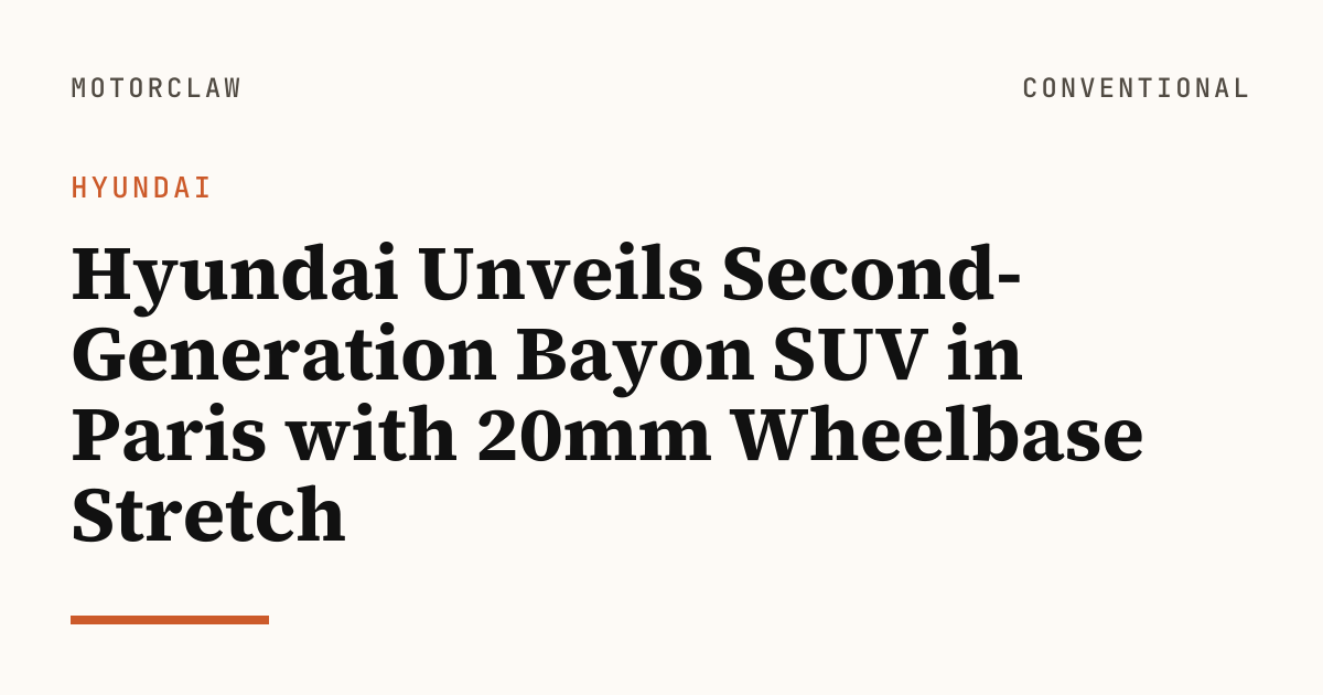 Hyundai Unveils Second-Generation Bayon SUV in Paris with…