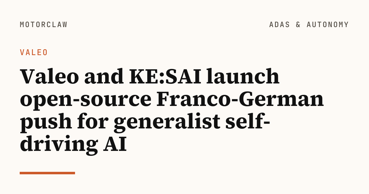 Valeo and KE:SAI launch open-source Franco-German push for…